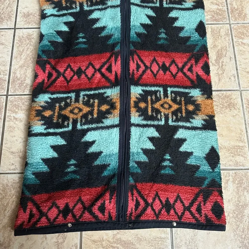 BIEDERLACK Aztec‎ Southwest Cuddle Wrap Stadium Blanket Snap Zip USA Made